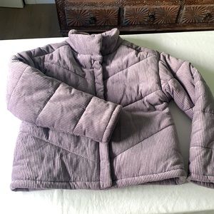 NWT Purple Corduroy Puffer Jacket Size M